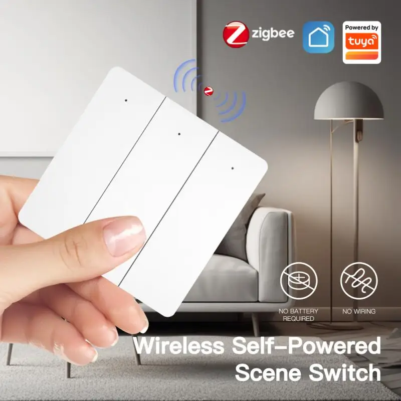Tuya ZigBee Smart Self Power Scene Switch No Battery No Wiring Kinetic Energy Control for Home Automation Scenario App Control
Tuya ZigBee Smart Self Power Scene Switch No Battery No Wiring Kinetic Energy Control for Home Automation Scenario App Control