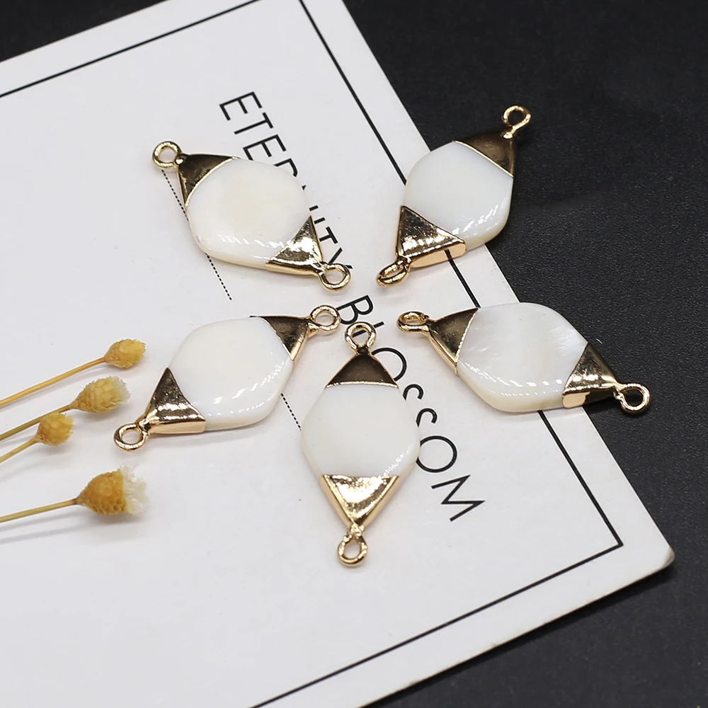 Natural Stone Pendant White Triangle Oval Plum Shape Two Hole Connector Charms For Jewelry DIY Necklace Bracelet Earring Making
Natural Stone Pendant White Triangle Oval Plum Shape Two Hole Connector Charms For Jewelry DIY Necklace Bracelet Earring Making