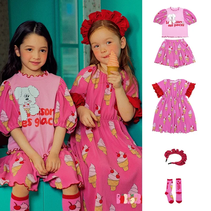 Korean Child Girls Dress Shirt Shorts Suit 2023 New Summer Red Ice Cream Printed Princess Vestidos Children's Clothings Clothes
Korean Child Girls Dress Shirt Shorts Suit 2023 New Summer Red Ice Cream Printed Princess Vestidos Children's Clothings Clothes