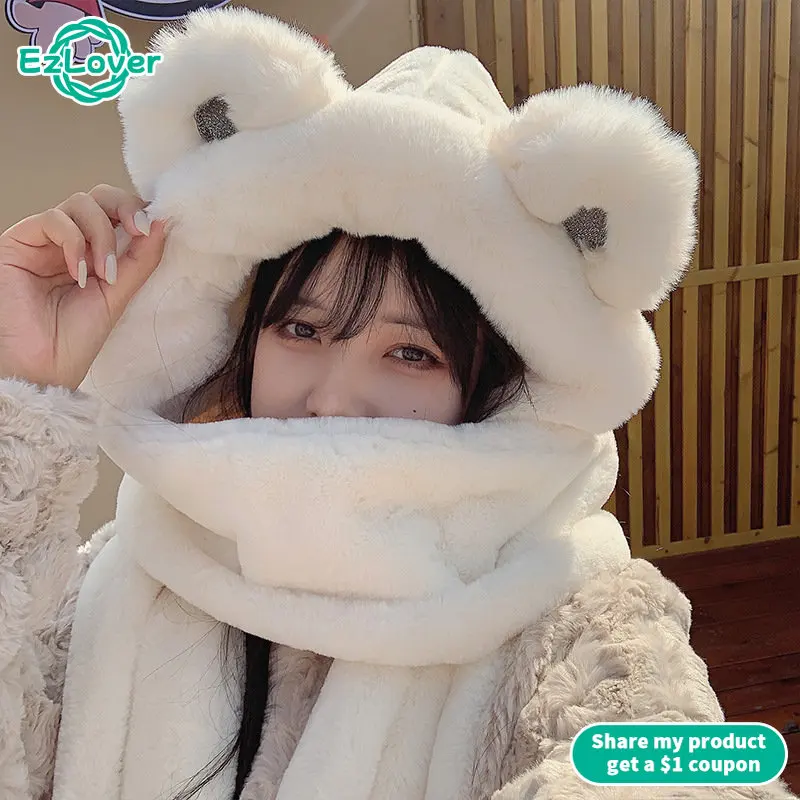 Winter Fur Cap Snow Hat Christmas Gift Hat Cute Girl Versatile Winter Scarf Integrated Warm Gloves Bib Three Piece Set
Winter Fur Cap Snow Hat Christmas Gift Hat Cute Girl Versatile Winter Scarf Integrated Warm Gloves Bib Three Piece Set