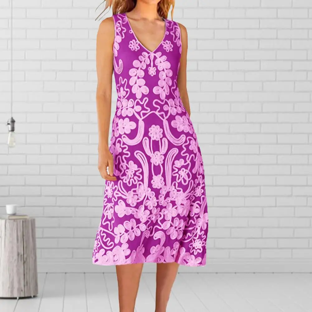 V-neck Sleeveless Loose Hem Vest Dress Bohemian Floral Print Women Midi Dress Female Clothing
V-neck Sleeveless Loose Hem Vest Dress Bohemian Floral Print Women Midi Dress Female Clothing