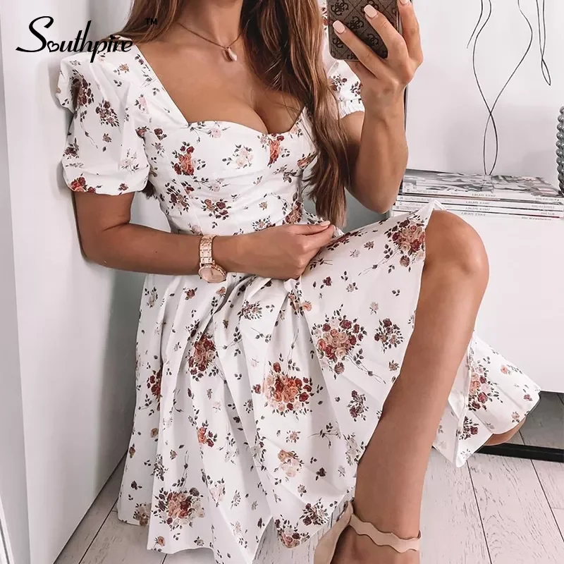 Southpire Bohe Flower Print White Dress Women 's Short Puff Sleeve Zipper Mini Sundress Elegant Summer Dress Ladies Clothing
Southpire Bohe Flower Print White Dress Women 's Short Puff Sleeve Zipper Mini Sundress Elegant Summer Dress Ladies Clothing