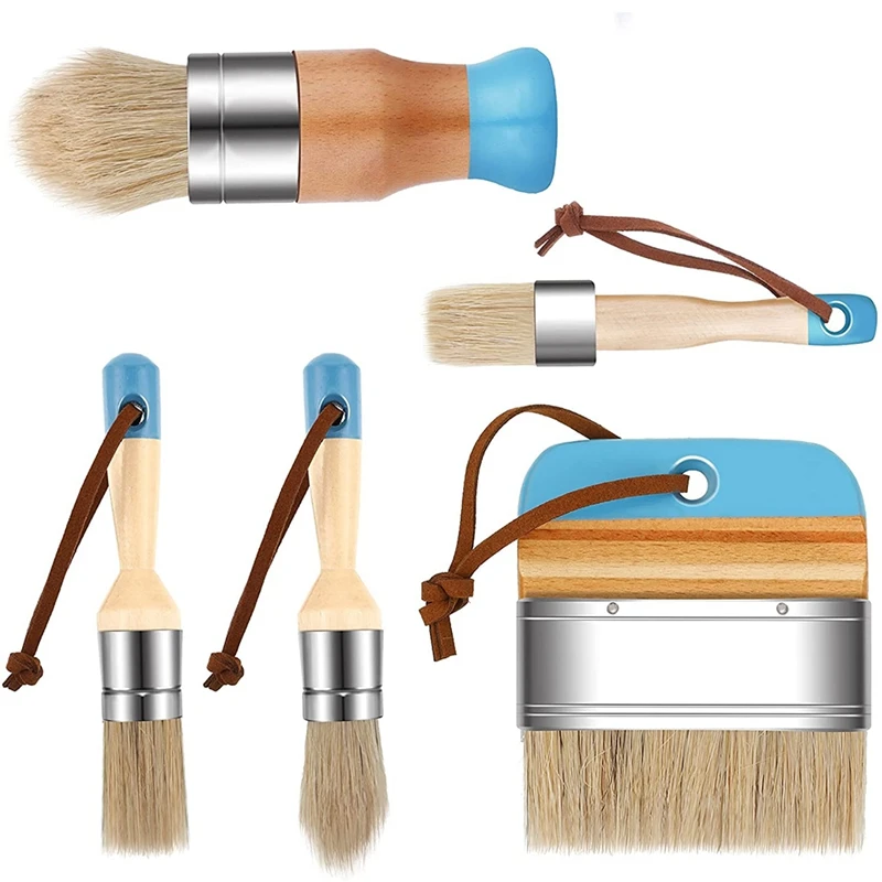 JEYL 5 Pieces Chalk and Wax Paint Brushes Natural Bristles Wooden Handle DIY Painting and Waxing Brushes for Art Craft
JEYL 5 Pieces Chalk and Wax Paint Brushes Natural Bristles Wooden Handle DIY Painting and Waxing Brushes for Art Craft