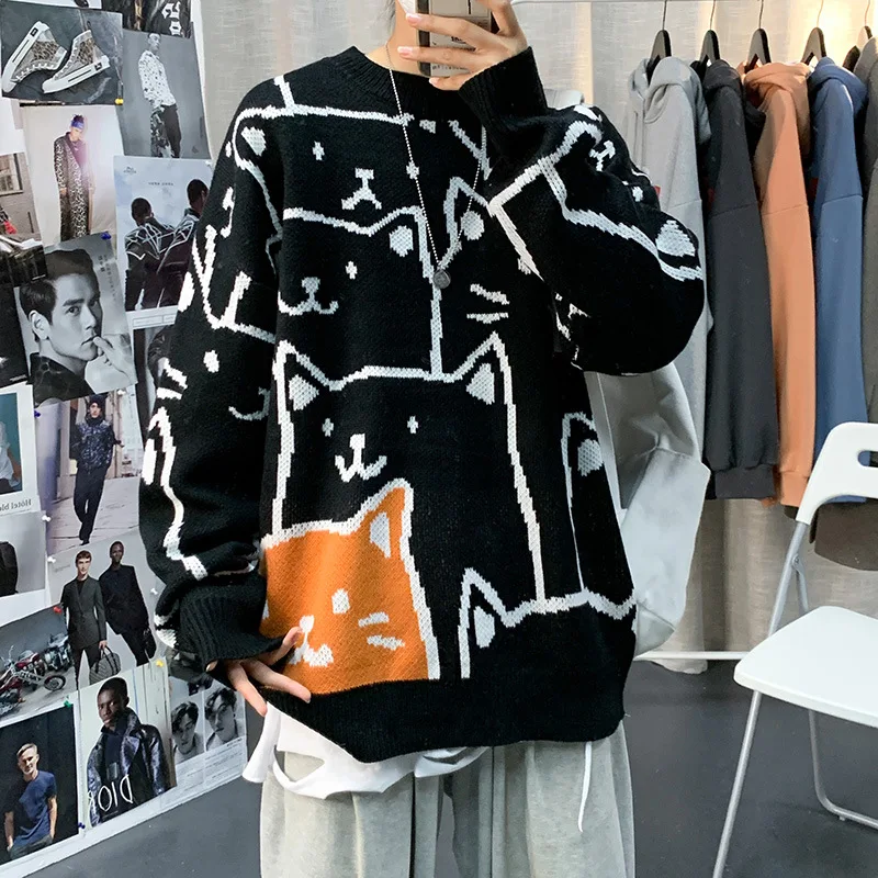 New 2022 Autumn Winter Sweater Men Japanese Harajuku Pullovers Cartoon Loose Knitted Sweater Hip Hop Streetwear Knitwear 2XL
New 2022 Autumn Winter Sweater Men Japanese Harajuku Pullovers Cartoon Loose Knitted Sweater Hip Hop Streetwear Knitwear 2XL