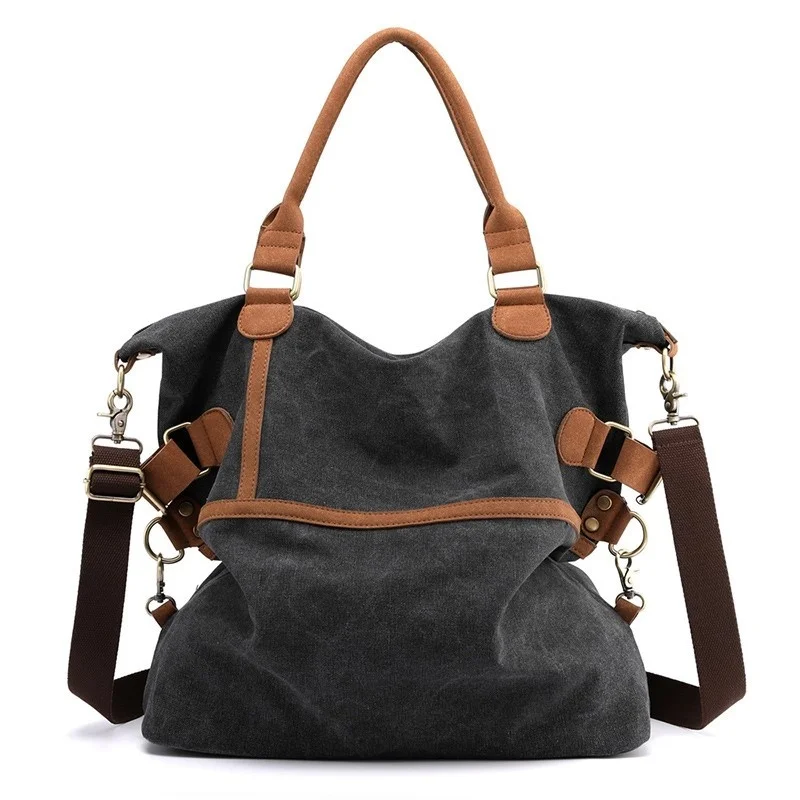 Soft Canvas Women Large Capacity Shoulder Bag Black Canvas Female Handbag Tote Zipper Vintage Crossbody Bag Messenger Bags Sac
Soft Canvas Women Large Capacity Shoulder Bag Black Canvas Female Handbag Tote Zipper Vintage Crossbody Bag Messenger Bags Sac