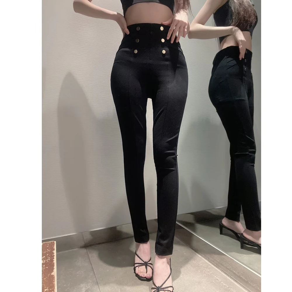 PB&ZA Women's Leggings 2022 Fashion Basics Streetwear Double breasted Bodycon Trousers Casual Elastic High Waist Pants 4387254
PB&ZA Women's Leggings 2022 Fashion Basics Streetwear Double breasted Bodycon Trousers Casual Elastic High Waist Pants 4387254