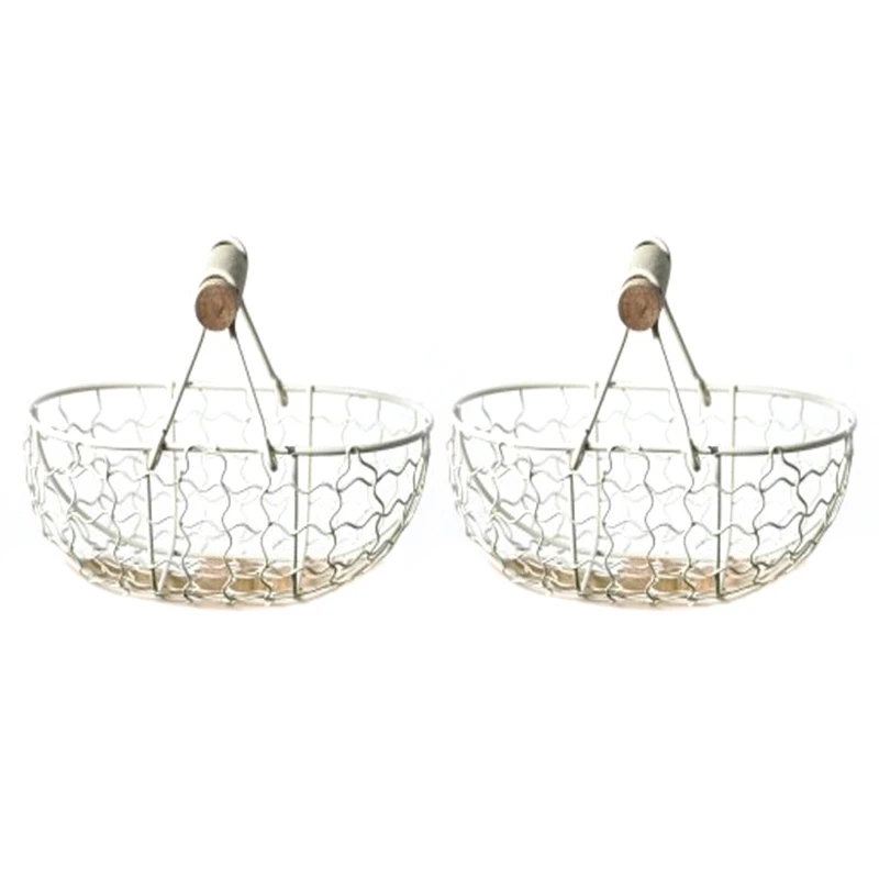 4X Wooden Handle Metal Retro Basket Portable Multi-Function Vegetable Fruit Egg Groceries Practical Storage Basket
4X Wooden Handle Metal Retro Basket Portable Multi-Function Vegetable Fruit Egg Groceries Practical Storage Basket