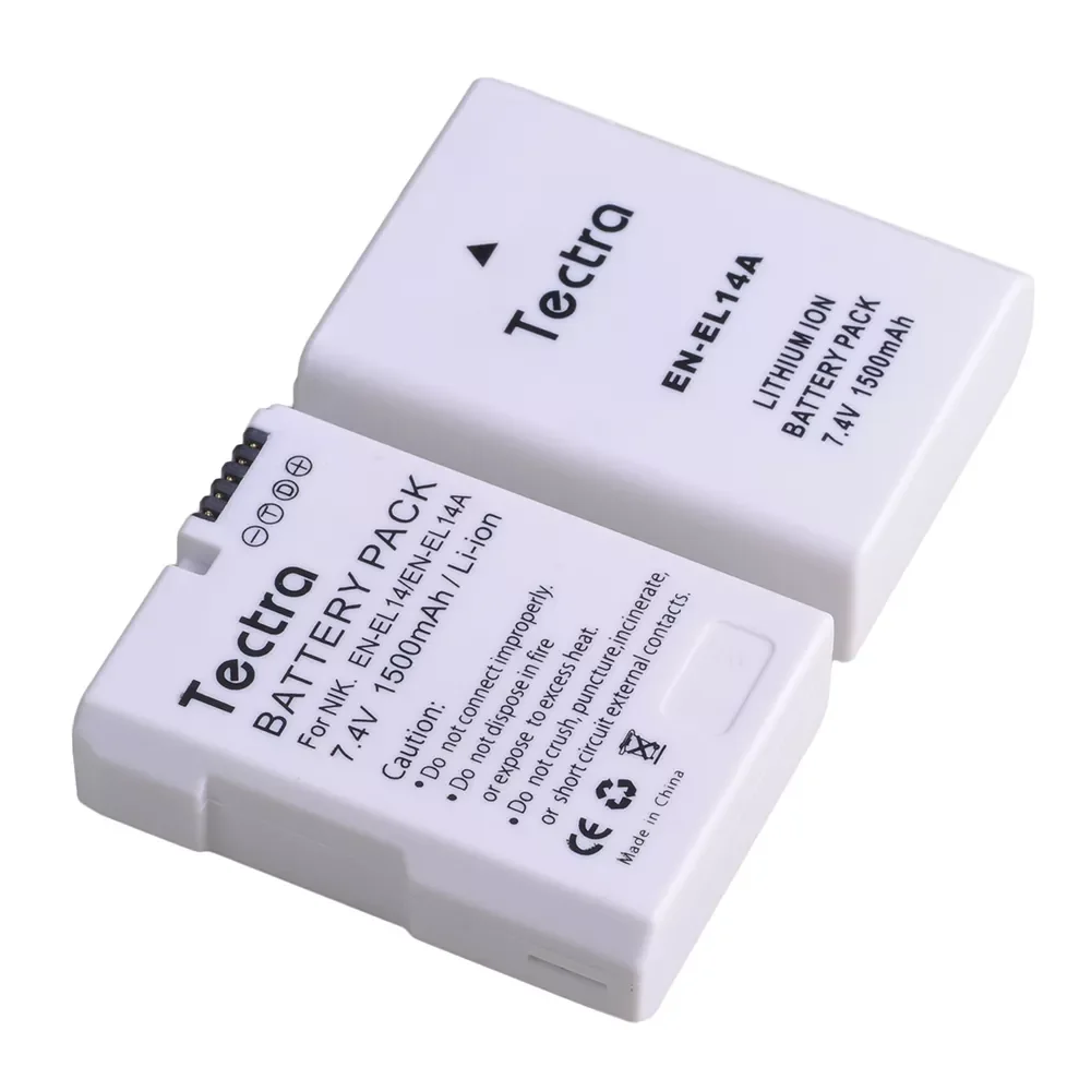 1PCS 1500mAh EN-EL14A EN-EL14 ENEL14 Battery for Nikon D3100 D3200 D3300 D3400 D3500 D5600 D5100 D5200 P7000
1PCS 1500mAh EN-EL14A EN-EL14 ENEL14 Battery for Nikon D3100 D3200 D3300 D3400 D3500 D5600 D5100 D5200 P7000