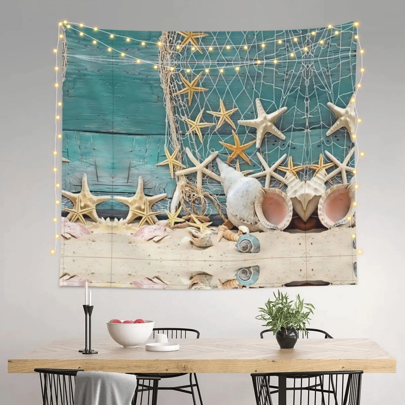 

Starfish Seashells Tapestry Sea Creatures Tapestry Beach Blue Ocean Tapestry Wall Hanging Bedroom Living Room Dorm Decoration