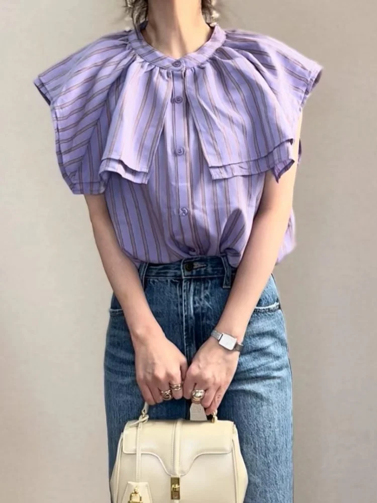 Blouses Sleeve Lady Summer New Kawaii T Shirt Cute Top Casual Retro Blouses Peter Pan Collar Outifits Fashion Women's Clothing
Blouses Sleeve Lady Summer New Kawaii T Shirt Cute Top Casual Retro Blouses Peter Pan Collar Outifits Fashion Women's Clothing