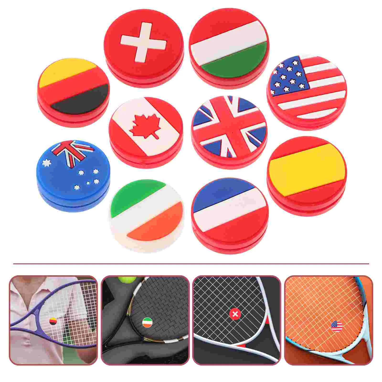 10 PCS Tennis Racket Absorber Absorbers Rackets Dampener Vibration Dampeners Racquet Flag
10 PCS Tennis Racket Absorber Absorbers Rackets Dampener Vibration Dampeners Racquet Flag