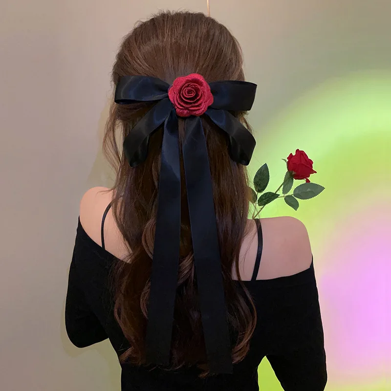 Vintage Satin Rose Flower Bow Tassel Spring Clip French Chic High-end Temperament Back Head Disc Hair Top Clip Hair Ornament
Vintage Satin Rose Flower Bow Tassel Spring Clip French Chic High-end Temperament Back Head Disc Hair Top Clip Hair Ornament