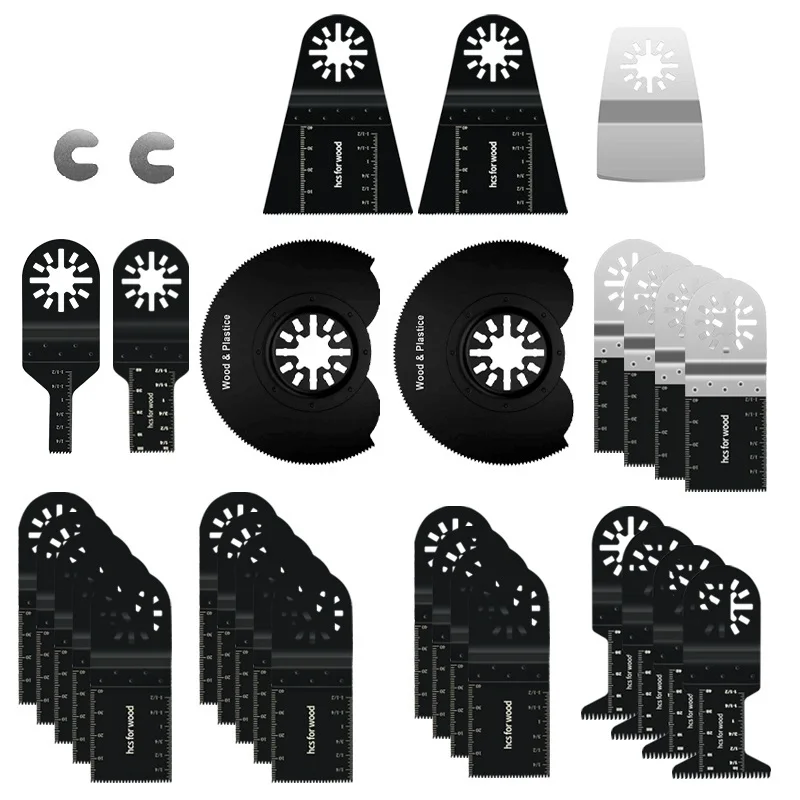 31 Pcs Oscillating Multi-function Tool Saw Blades Set for Wood/metal/plastic/tail Cutting with Dewalt Bosch Rockwell and More
31 Pcs Oscillating Multi-function Tool Saw Blades Set for Wood/metal/plastic/tail Cutting with Dewalt Bosch Rockwell and More