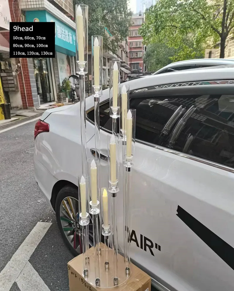 10 Pieces Up To 130cm Wedding Decoration 9 Arm Candelabra Clear Candle Holder Acrylic Candlesticks for Weddings Event Party
10 Pieces Up To 130cm Wedding Decoration 9 Arm Candelabra Clear Candle Holder Acrylic Candlesticks for Weddings Event Party
