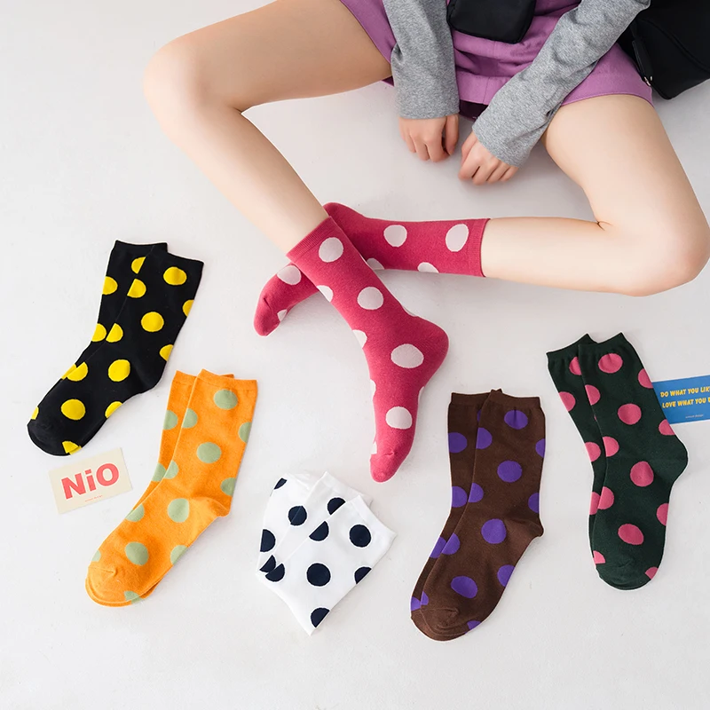 Sweet Round Dotted Cotton Girls Crew Socks Fashion Colorful Korean Students Soft Solid Sport Casual Hosiery Elastic Women Socks
Sweet Round Dotted Cotton Girls Crew Socks Fashion Colorful Korean Students Soft Solid Sport Casual Hosiery Elastic Women Socks
