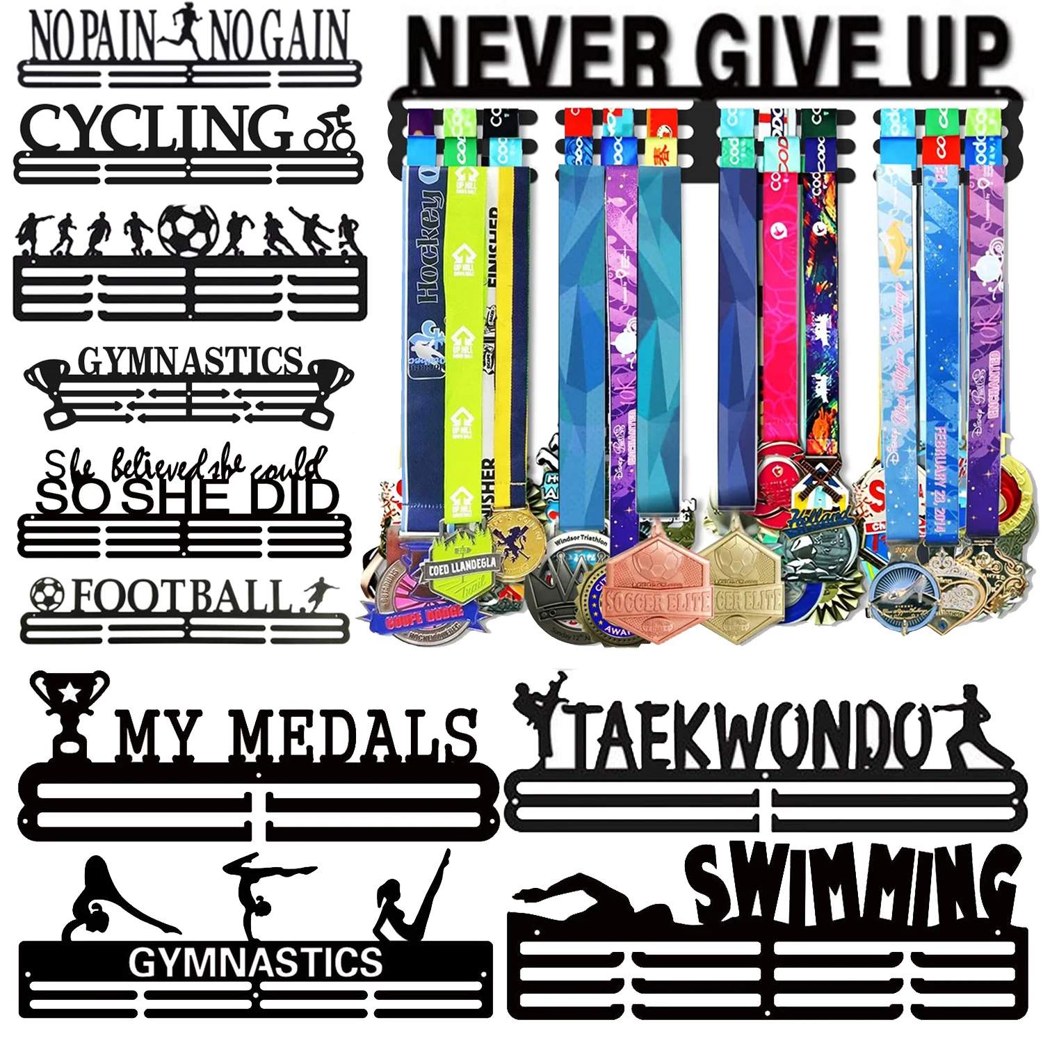 Shelf-medal Rack Display Hanger Medal 40 Wall Rack Hanger Frame Ribbon Type Awards Cheer,gymnastics,soccer Holder Display Holder
Shelf-medal Rack Display Hanger Medal 40 Wall Rack Hanger Frame Ribbon Type Awards Cheer,gymnastics,soccer Holder Display Holder