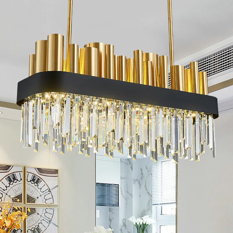 Stainless Steel Chandelier for Dining Room Black Long Hanging Lamp Home Decoration Kitchen Island Crystal Lighting Fixture Gold
Stainless Steel Chandelier for Dining Room Black Long Hanging Lamp Home Decoration Kitchen Island Crystal Lighting Fixture Gold