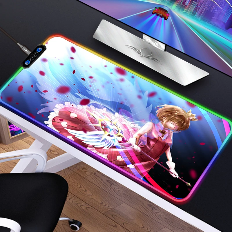 RGB Anime MousePad Gamer Keyboard Mouse Mats Cardcaptor Sakura LED Tarot Card Gaming Computer Accessories Mousepad Cute Mausepad
RGB Anime MousePad Gamer Keyboard Mouse Mats Cardcaptor Sakura LED Tarot Card Gaming Computer Accessories Mousepad Cute Mausepad