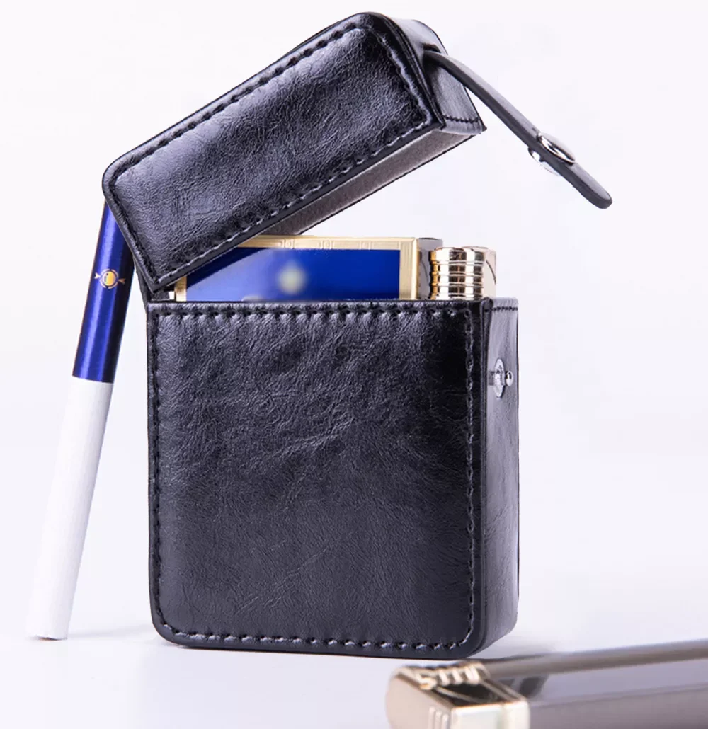 Retro Leather Cigarette Box Lighter Holder Tobacco Tube Storage Thick Cigarette Case Cigar Cigarette Pack Smoking Set Men's
Retro Leather Cigarette Box Lighter Holder Tobacco Tube Storage Thick Cigarette Case Cigar Cigarette Pack Smoking Set Men's