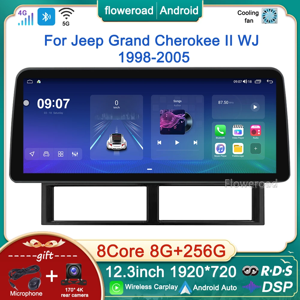 12.3inch Android 13 Stereo For Jeep Grand Cherokee II WJ 1998-2004 2005 Car Radio Multimedia Player GPS Bulit in Carplay NO 2din
12.3inch Android 13 Stereo For Jeep Grand Cherokee II WJ 1998-2004 2005 Car Radio Multimedia Player GPS Bulit in Carplay NO 2din