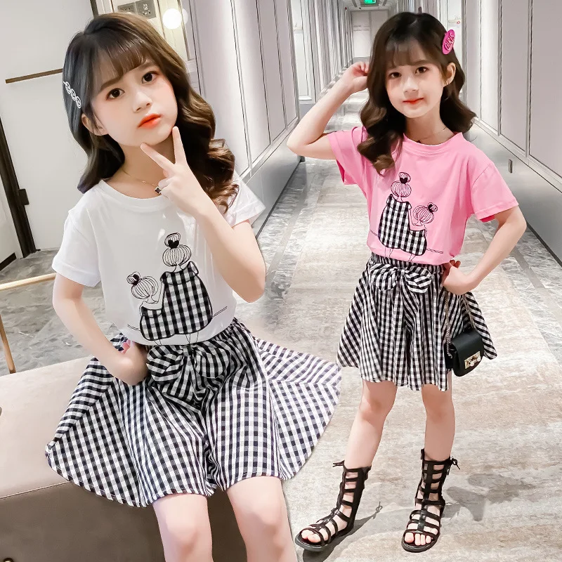 Summer Girls Clothes Sets Cute Cartoon T-shirt + Plaid Shorts 2PCS Children Outfits Kids Clothing for Toddler Girl 6 8 12 Year
Summer Girls Clothes Sets Cute Cartoon T-shirt + Plaid Shorts 2PCS Children Outfits Kids Clothing for Toddler Girl 6 8 12 Year