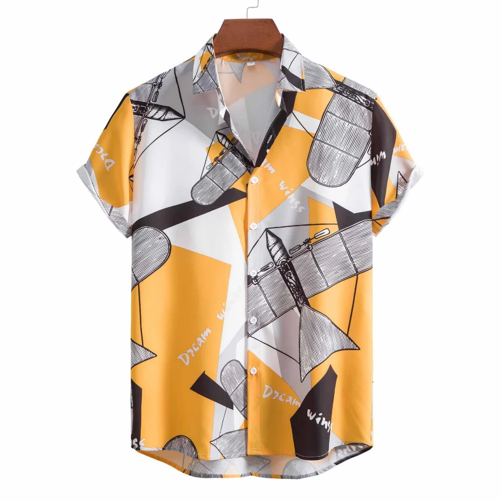 Summer Fashion Casual Short Sleeved Men's Shirt, Large Size 2XL, Yellow Geometric Check Print Design, Youth Street Top
Summer Fashion Casual Short Sleeved Men's Shirt, Large Size 2XL, Yellow Geometric Check Print Design, Youth Street Top
