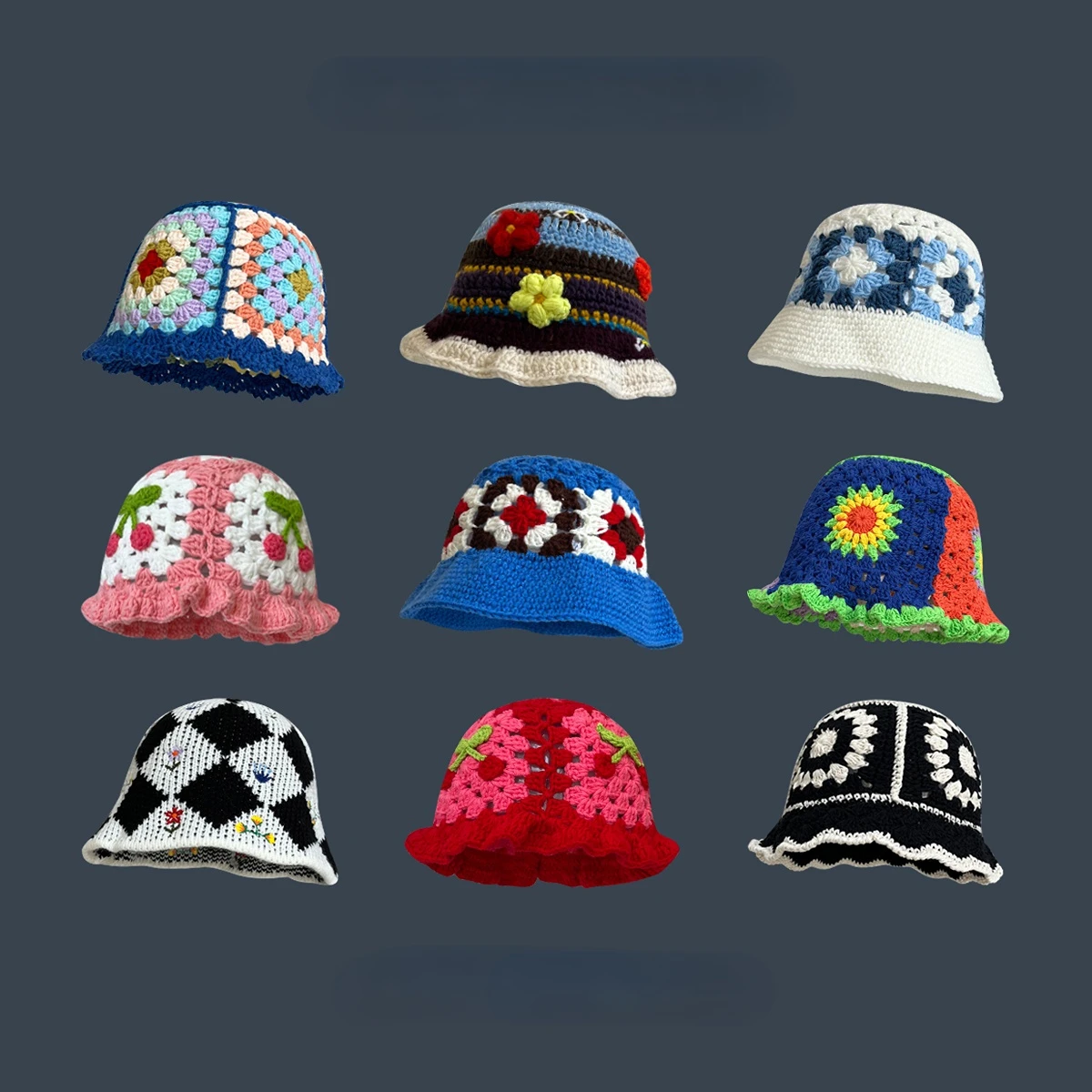 Handmade Crochet Flower Bucket Hat for Girls Korean Hot Travel Beach Panama Caps Design Knitted Hat Winter Beanie Wool Warm Cap
Handmade Crochet Flower Bucket Hat for Girls Korean Hot Travel Beach Panama Caps Design Knitted Hat Winter Beanie Wool Warm Cap
