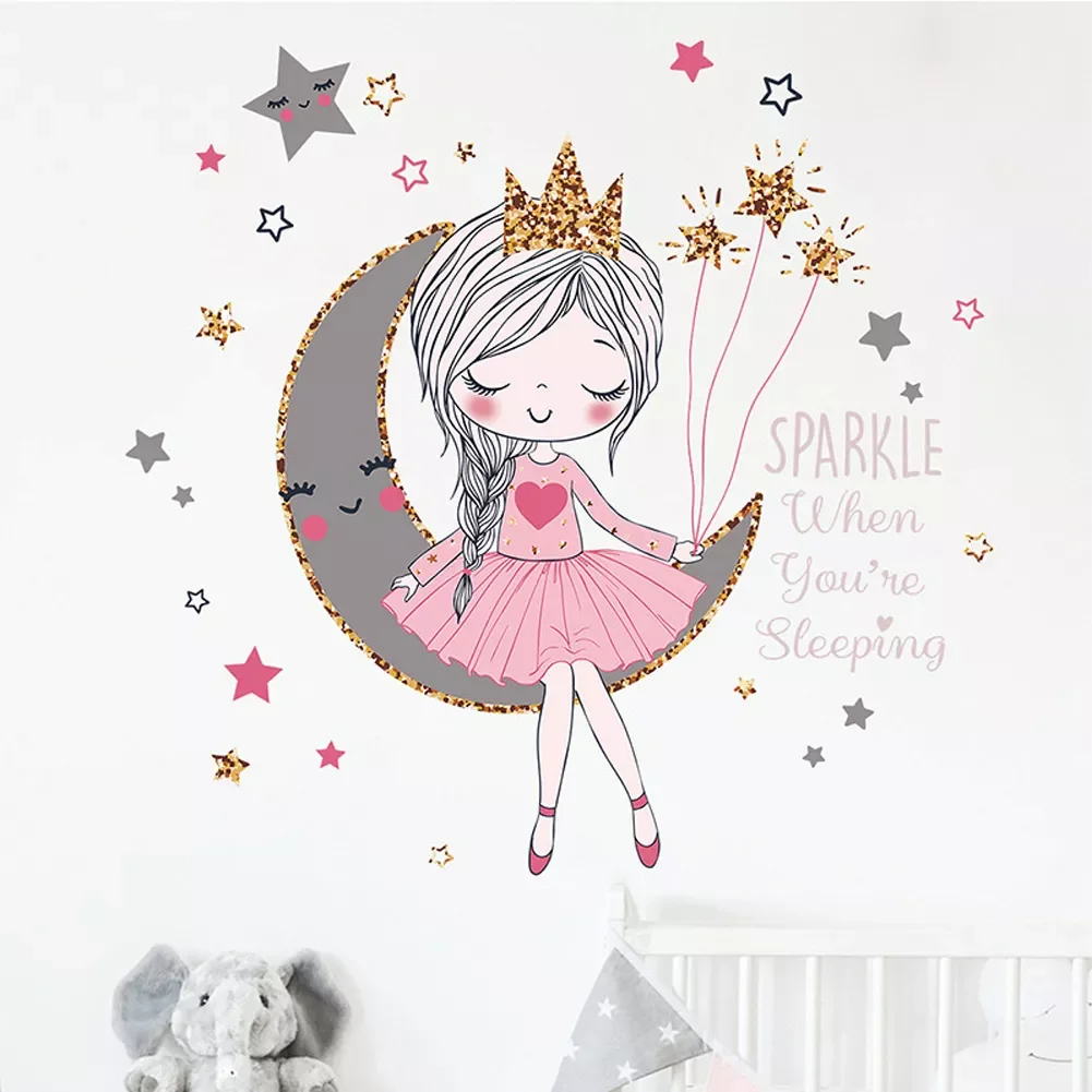 Princess on the moon wall sticker Girls room bedroom decor wallpaper living room for home decoration beautiful Cartoons stickers
Princess on the moon wall sticker Girls room bedroom decor wallpaper living room for home decoration beautiful Cartoons stickers