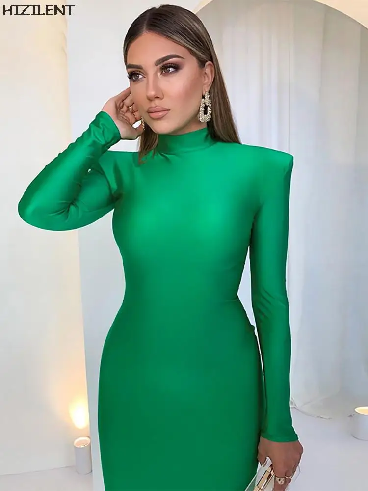 2022 Green Long Sleeve Autumn Winter Turtleneck Black Sexy Bodycon Dresses Elegant Fashion Club Tops Women clothing Dress Party
2022 Green Long Sleeve Autumn Winter Turtleneck Black Sexy Bodycon Dresses Elegant Fashion Club Tops Women clothing Dress Party