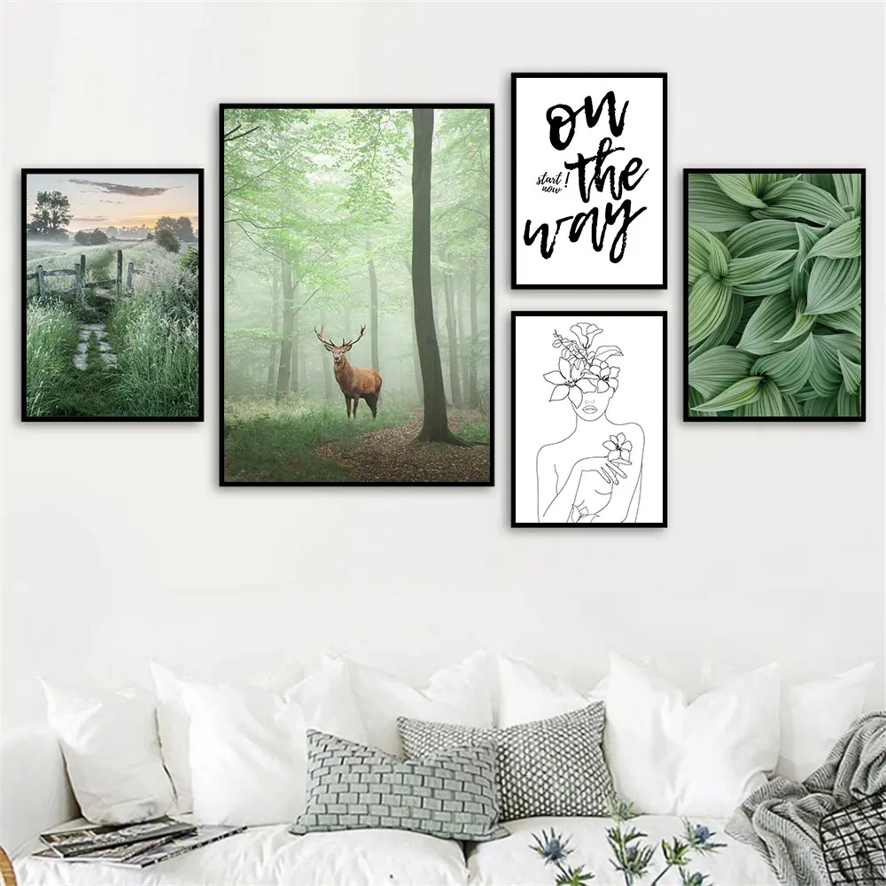 Forest Deer Nature Landscape Poster Plant Grass Leaves Print Line Woman Canvas Painting Nordic Wall Pictures Living Room Decor
Forest Deer Nature Landscape Poster Plant Grass Leaves Print Line Woman Canvas Painting Nordic Wall Pictures Living Room Decor