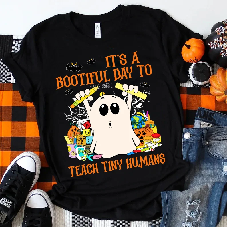 Teeteety Womens High Quality 100% Cotton It's A Bootiful Day To Teach Tiny Humans Print O-neck T-shirt
Teeteety Womens High Quality 100% Cotton It's A Bootiful Day To Teach Tiny Humans Print O-neck T-shirt
