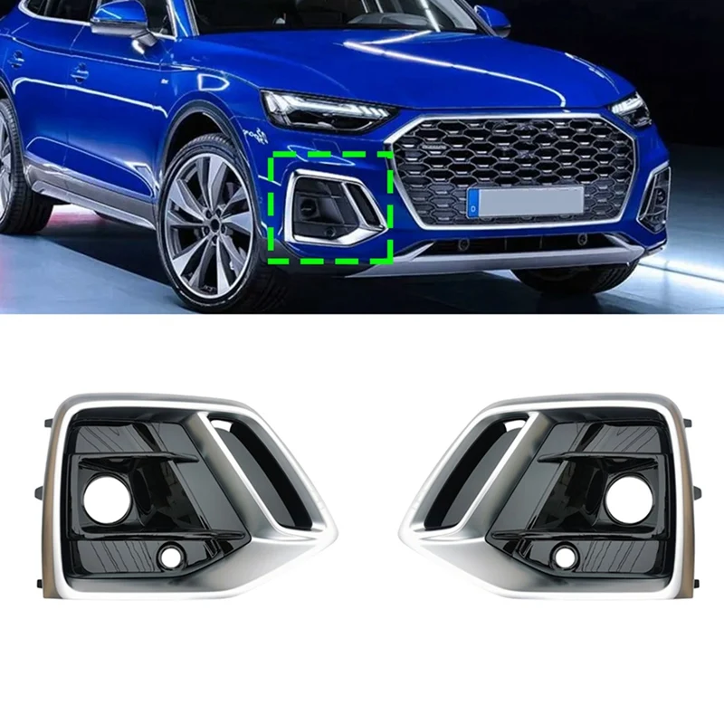 1Pair Car Silver+Black Front Bumper Fog Light Cover Bezel Racing Grille With ACC Hole For Q5 2021 2022
1Pair Car Silver+Black Front Bumper Fog Light Cover Bezel Racing Grille With ACC Hole For Q5 2021 2022