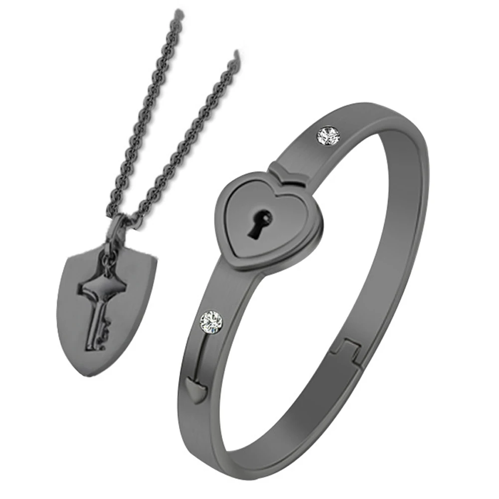 Vanity Love Lock Set Titanium Steel Bracelet Necklace Set Couples Bracelet Necklace Holiday Gift
Vanity Love Lock Set Titanium Steel Bracelet Necklace Set Couples Bracelet Necklace Holiday Gift