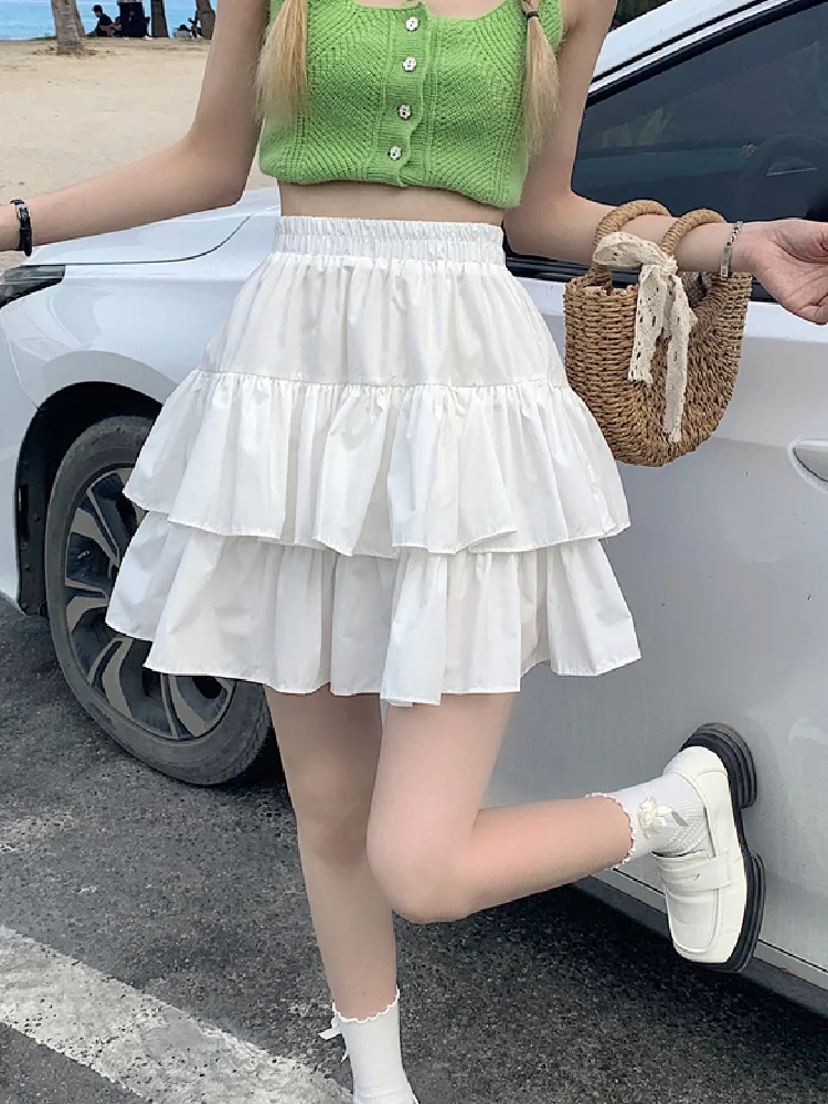 Korean Sweet Kawaii Pleated Kawaii Women Skirt 2022 Summer Solid Loose White Black Designer Sexy High Waist Mini Skirts Female
Korean Sweet Kawaii Pleated Kawaii Women Skirt 2022 Summer Solid Loose White Black Designer Sexy High Waist Mini Skirts Female