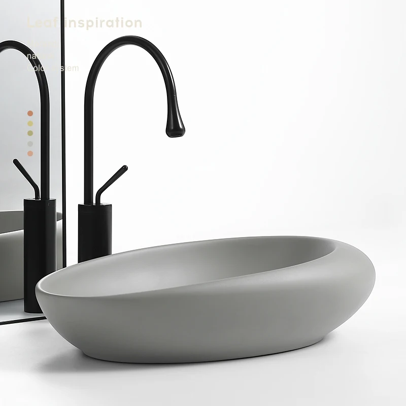 Creative high-grade gray table basin household personalized ceramic wash basin bathroom balcony simple
Creative high-grade gray table basin household personalized ceramic wash basin bathroom balcony simple