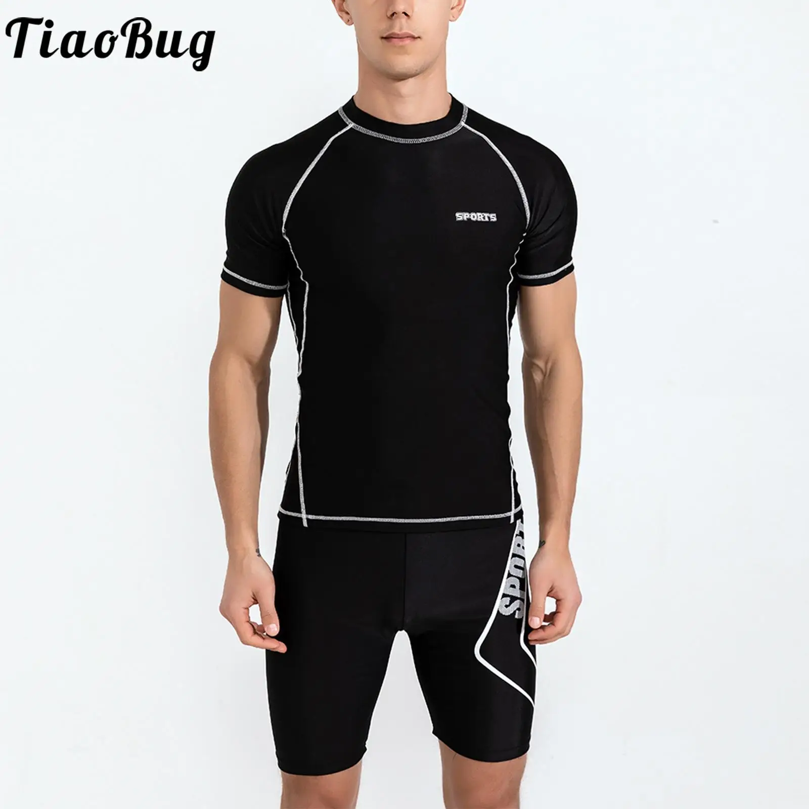 Summer Mens Two-Piece Swimsuit Swimwear Diving Snorkeling Surfing Sports Outfits Crew Neck Short Sleeve T-shirt Swimming Trunks
Summer Mens Two-Piece Swimsuit Swimwear Diving Snorkeling Surfing Sports Outfits Crew Neck Short Sleeve T-shirt Swimming Trunks