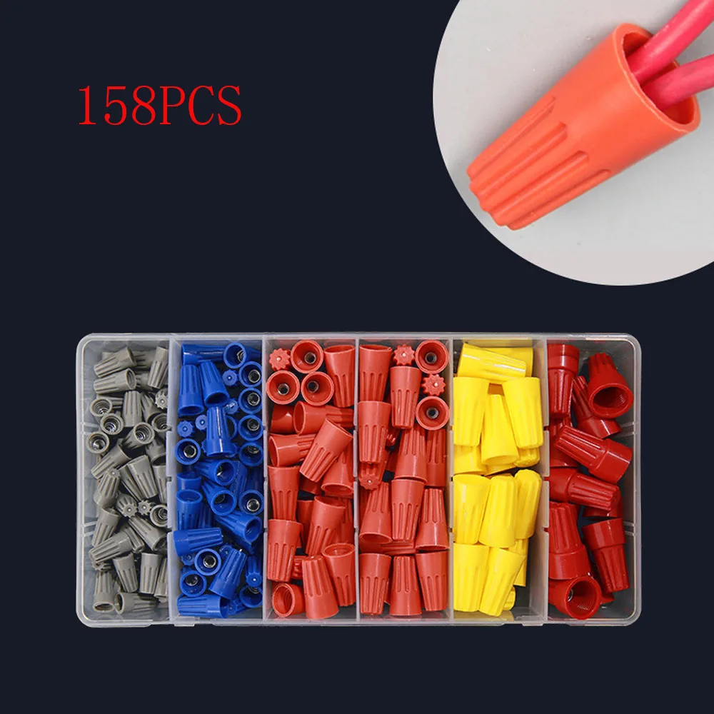 158PCS Electrical Wire Connector Screw Twist Connector Cap Colorful Wire Assortment Nut Spring Cap Terminal For Quick Connection
158PCS Electrical Wire Connector Screw Twist Connector Cap Colorful Wire Assortment Nut Spring Cap Terminal For Quick Connection