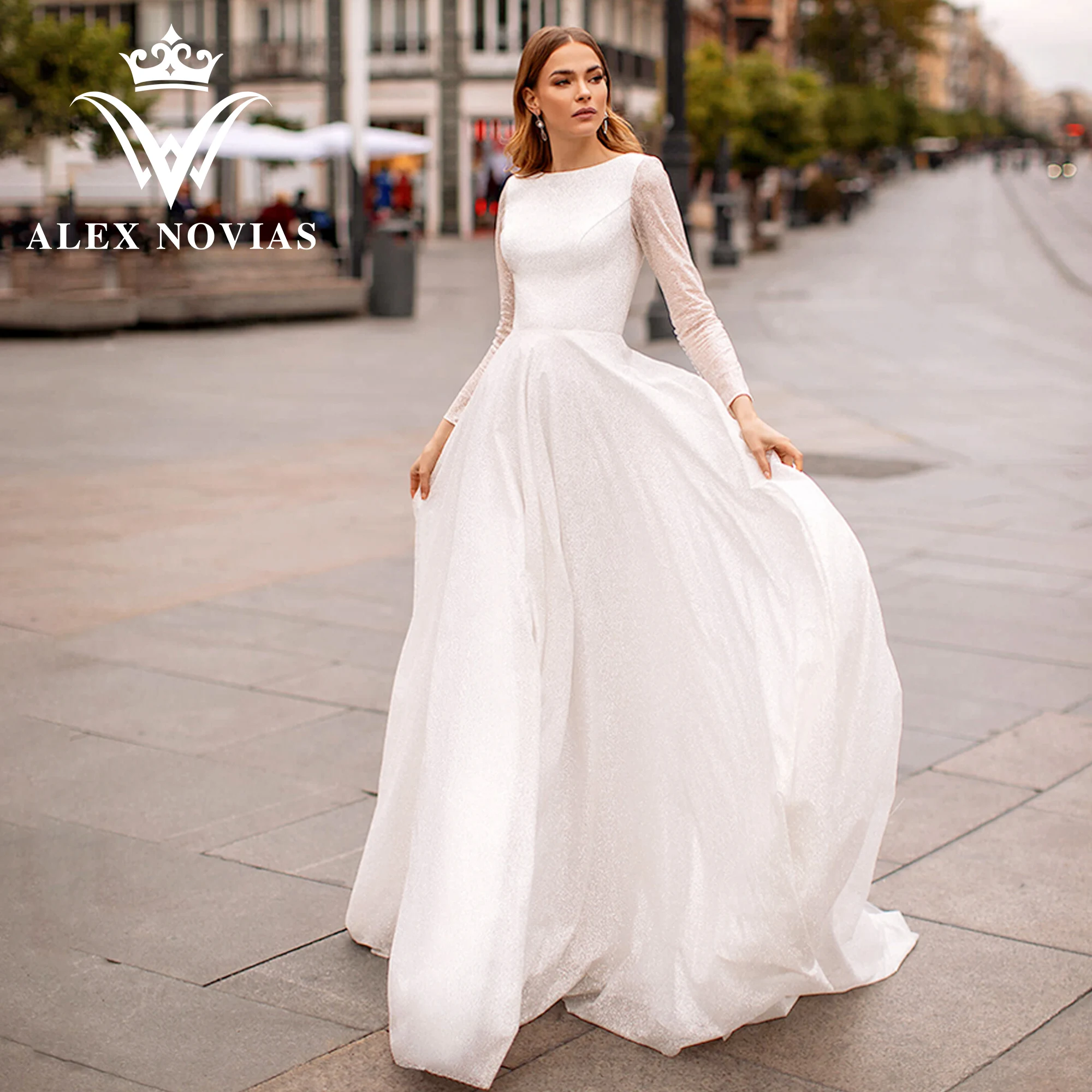 Свадебное платье-трапеция ALEX NOVIAS, Новое поступление 2023, блестящее сатиновое платье с глубоким вырезом на спине и длинным рукавом, свадебное ...
Свадебное платье-трапеция ALEX NOVIAS, Новое поступление 2023, блестящее сатиновое платье с глубоким вырезом на спине и длинным рукавом, свадебное ...
