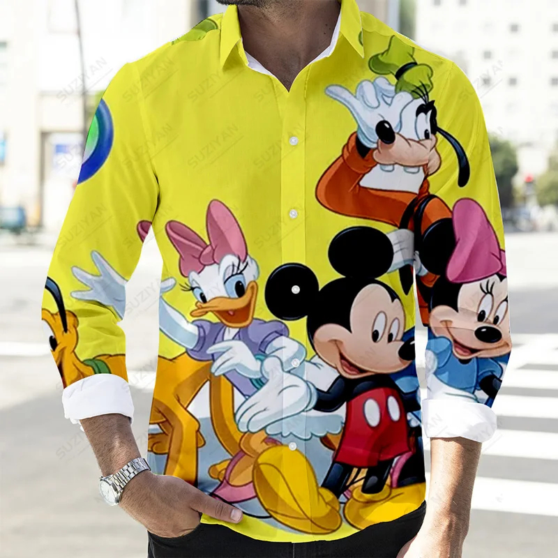 2022 Fall Men's Shirts Latest Casual Long Sleeve Shirts Disney Mickey Donald Duck 3D Full Print Fashion Men's Oversized Tops
2022 Fall Men's Shirts Latest Casual Long Sleeve Shirts Disney Mickey Donald Duck 3D Full Print Fashion Men's Oversized Tops