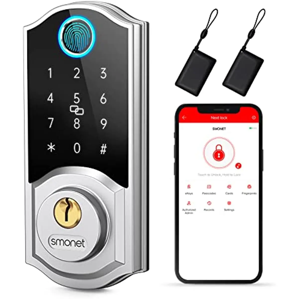SMONET -Bluetooth БЕСКЛЮЧЕВОЙ замок для входной двери, отпечаток пальца, умный дверной замок с клавиатурой, простая установка
SMONET -Bluetooth БЕСКЛЮЧЕВОЙ замок для входной двери, отпечаток пальца, умный дверной замок с клавиатурой, простая установка