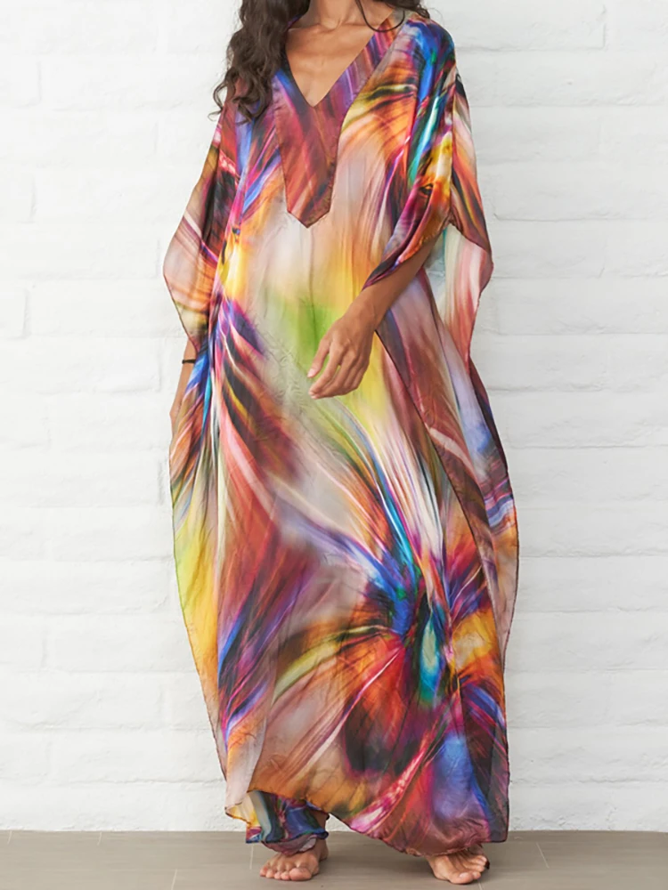 Cover-up Beach Kaftan Maxi Dress Loose Beachwear Bikini Cover Up Tunic Robe De Plage 2023 Swimsuit Cover Up Tunic for Beach
Cover-up Beach Kaftan Maxi Dress Loose Beachwear Bikini Cover Up Tunic Robe De Plage 2023 Swimsuit Cover Up Tunic for Beach