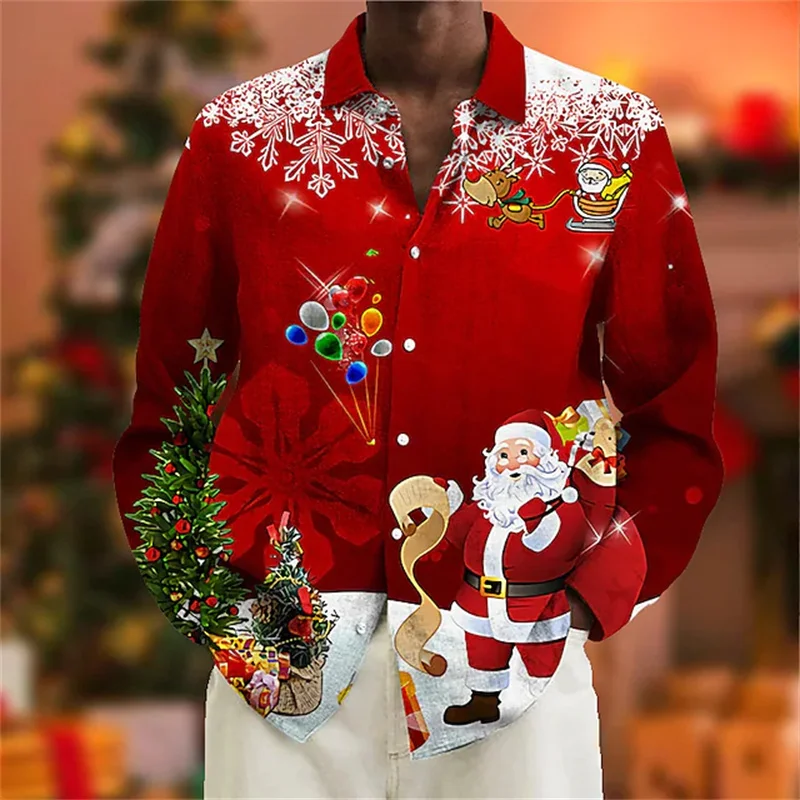 2022 Santa's red shirt 3D printed men's button-down shirt fashion long sleeve top holiday party top New Year's couple clothing
2022 Santa's red shirt 3D printed men's button-down shirt fashion long sleeve top holiday party top New Year's couple clothing