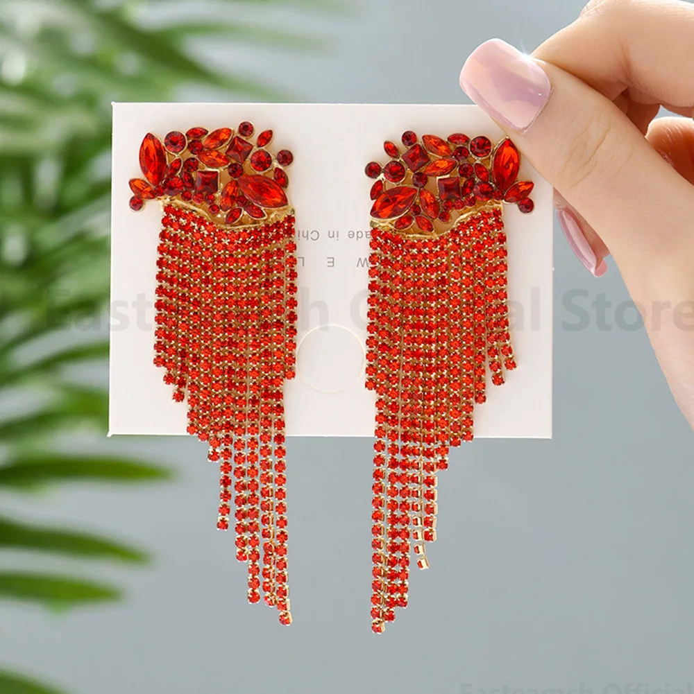 Elegant Long Hanging Earring Boho Irregular Rhinestone Tassel Chain Bride Charm Dainty Pendientes Wedding Jewelry For Women Gift
Elegant Long Hanging Earring Boho Irregular Rhinestone Tassel Chain Bride Charm Dainty Pendientes Wedding Jewelry For Women Gift