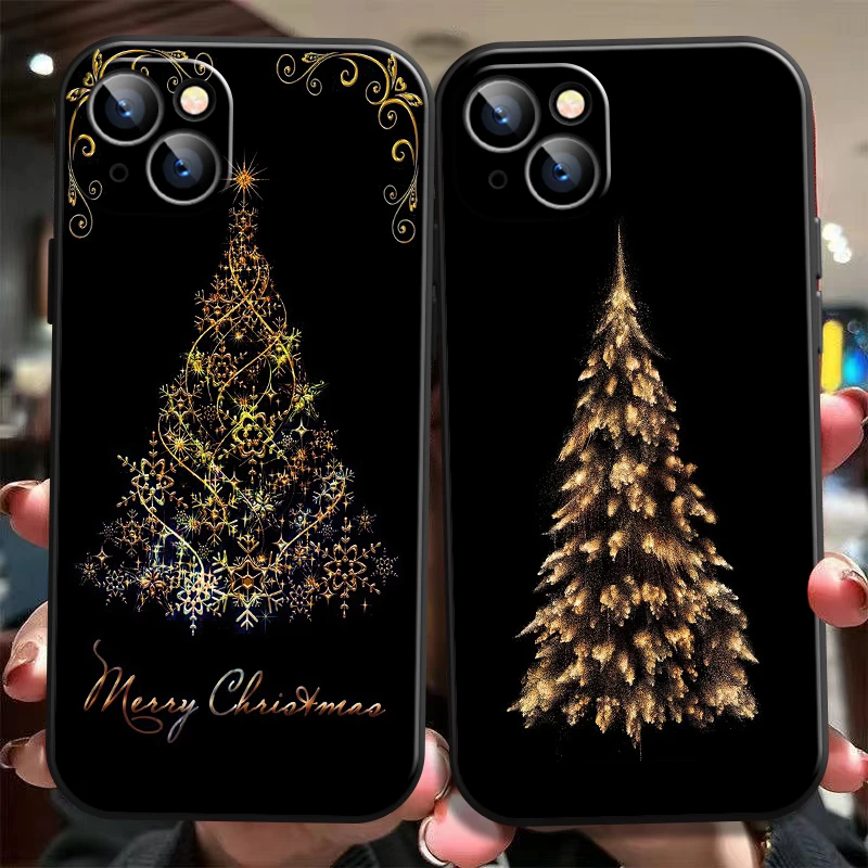 

Merry Christmas Tree Deer For iPhone 14 13 12 11 Pro Mini X XR XS Max SE 2020 7 8 Plus Phone Case Funda Carcasa Cases Shell