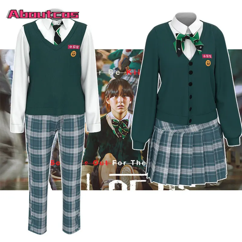Aboutcos All of Us Are Dead Cosplay Costume Knitting Coat Shirt Tie Pants Skirt Women Men School Uniform Outfits Halloween Suit
Aboutcos All of Us Are Dead Cosplay Costume Knitting Coat Shirt Tie Pants Skirt Women Men School Uniform Outfits Halloween Suit