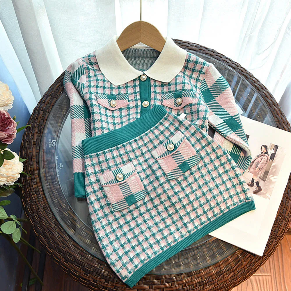 Christmas Toddler Girl Outfits Plaid Knitted Sweater + Skirt Two Pieces Autumn Winter Princess Children Clothing
Christmas Toddler Girl Outfits Plaid Knitted Sweater + Skirt Two Pieces Autumn Winter Princess Children Clothing