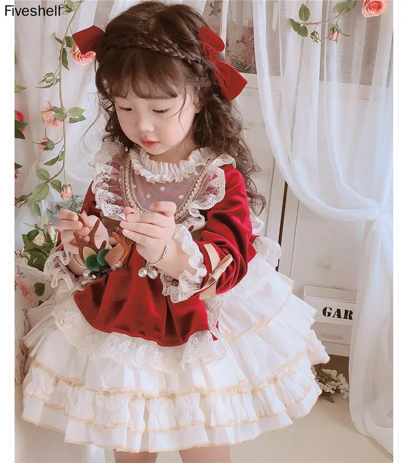 Baby Autumn Spanish Lace Folds Princess Dress Girls Lovely Lolita Pettiskirt Christmas Costume Child Prom Designs Birthday Dress
Baby Autumn Spanish Lace Folds Princess Dress Girls Lovely Lolita Pettiskirt Christmas Costume Child Prom Designs Birthday Dress
