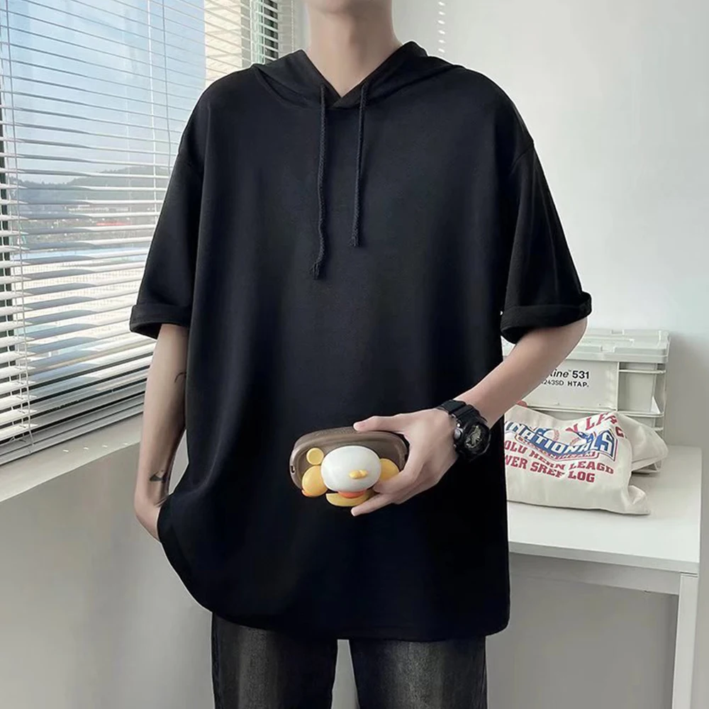 Men Summer New Loose Short Sleeve Pullover Hoodie T-shirt Top Hip Hop Tees Shirts Male New Sportswear Fashion Streetwear A50
Men Summer New Loose Short Sleeve Pullover Hoodie T-shirt Top Hip Hop Tees Shirts Male New Sportswear Fashion Streetwear A50