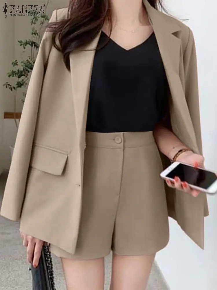 2023 ZANZEA Work OL Matching Sets Lapel Long Sleeve Blazer Shorts Pant 2PCS Spring Fashion Suit Elegant Vintage Solid Tracksuit
2023 ZANZEA Work OL Matching Sets Lapel Long Sleeve Blazer Shorts Pant 2PCS Spring Fashion Suit Elegant Vintage Solid Tracksuit