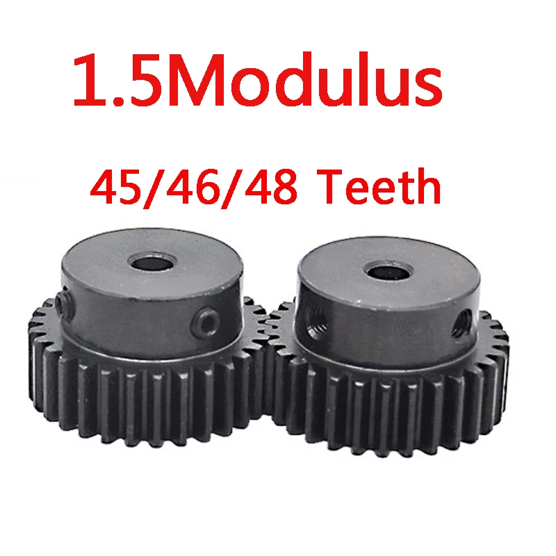 Spur Gear 1.5 Modulus 45/46/48 Teeth Pinion Motor Boss Gear 45 Steel Cylindrical Straight Gears with Keyway Hole
Spur Gear 1.5 Modulus 45/46/48 Teeth Pinion Motor Boss Gear 45 Steel Cylindrical Straight Gears with Keyway Hole